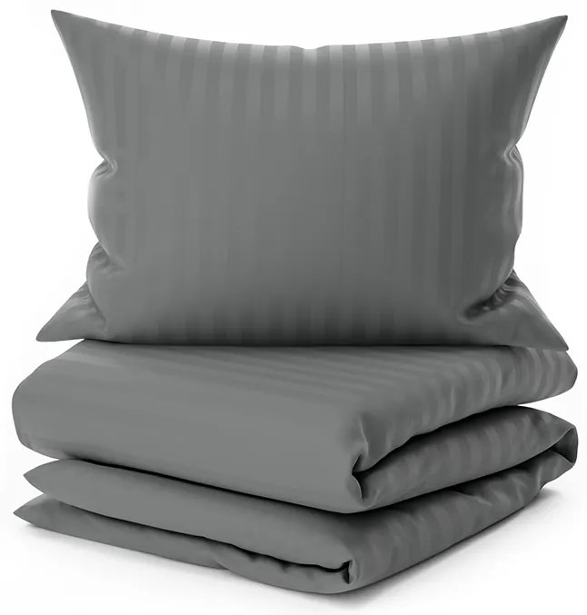 PrzytulneMieszkanie.pl PrzytulneMieszkanie.pl Hotelowa pościel z mikrofibry JASMINE PURE szare - pasek 2 cm, kieszeń hotelowa Rozmiar pościeli: 70 x 90 cm | 140 x 200 cm