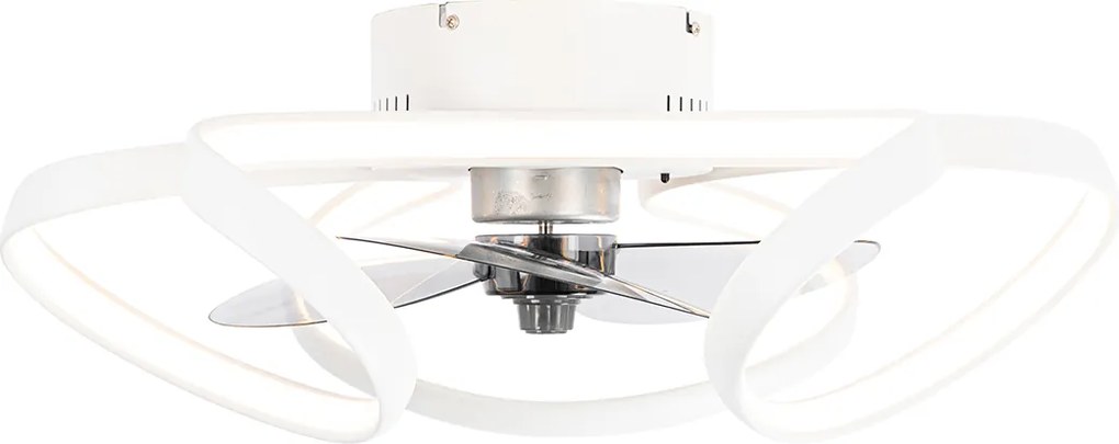 Biały wentylator sufitowy w komplecie z LED i pilotem - Mandy