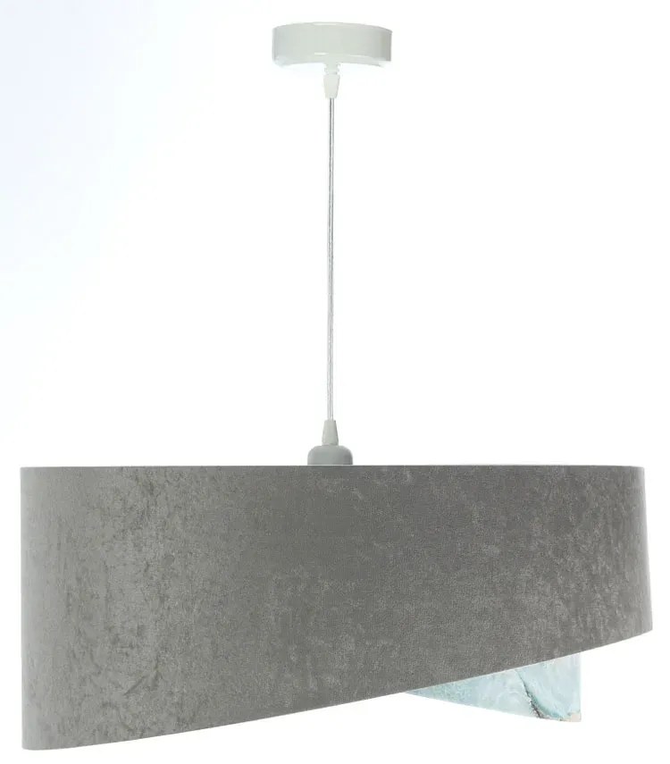 Szaro-niebieska lampa wisząca asymetryczna H7-B84