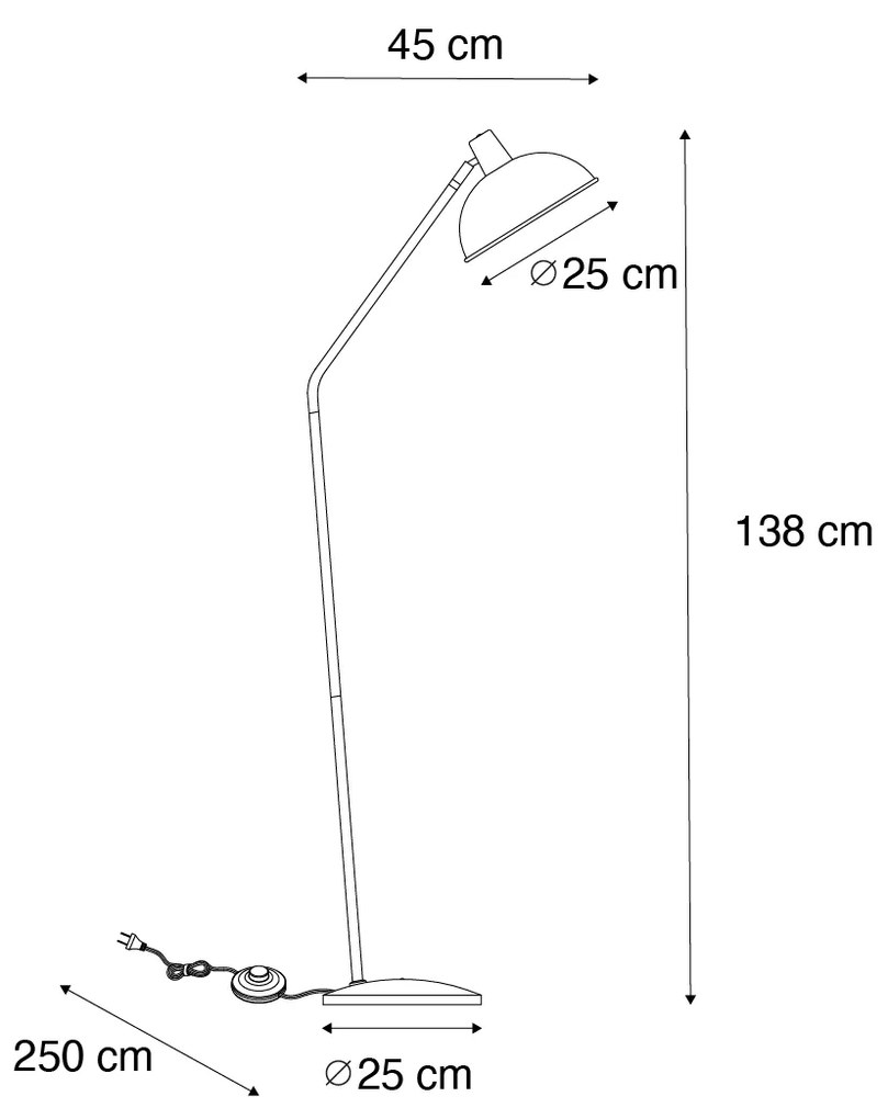 Lampa podłogowa w stylu retro różowa z brązem - Milou