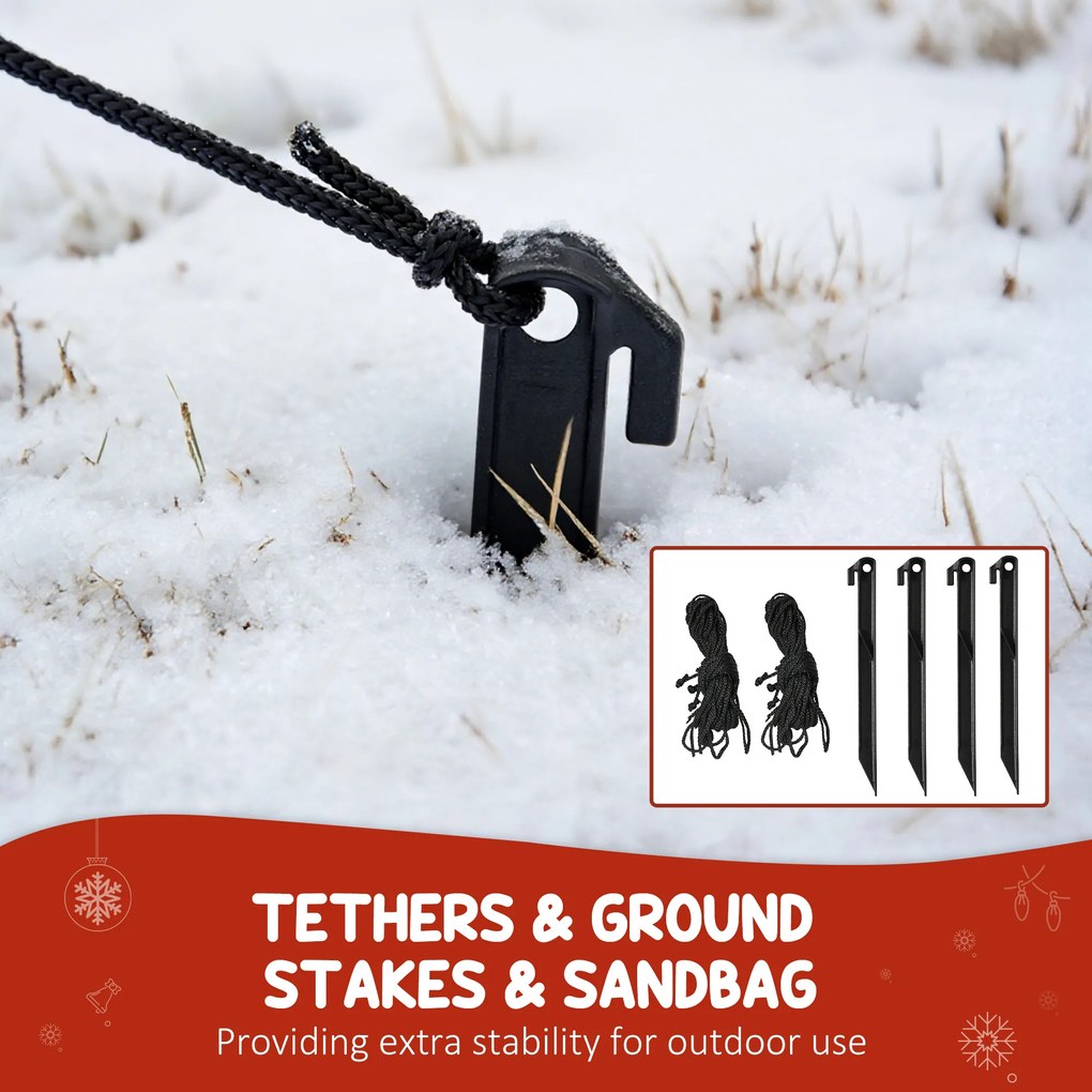 Outsunny Dmuchana dekoracja świąteczna rodziny bałwanków, 1,8 m z oświetleniem LED do wnętrz i na zewnątrz | Aosom PL