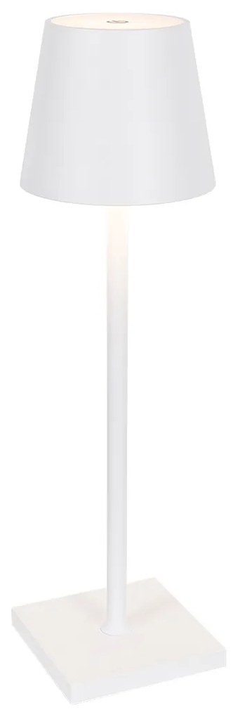 Zewnetrzna Lampa stołowa ogrodowa biała z wbudowanym LED z dotykowym ściemniaczem, ładowana - JacksonDesignerski Oswietlenie zewnetrzne