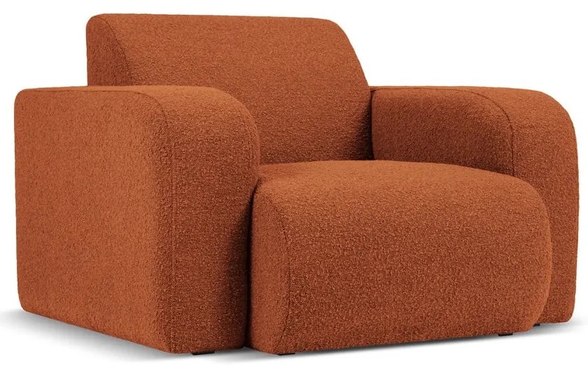 Brązowy fotel z materiału bouclé Molino – Micadoni Home