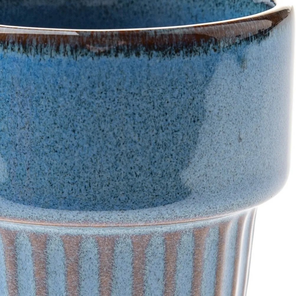 Zestaw 4 ceramicznych kubków Rustik 100 ml, niebieskie