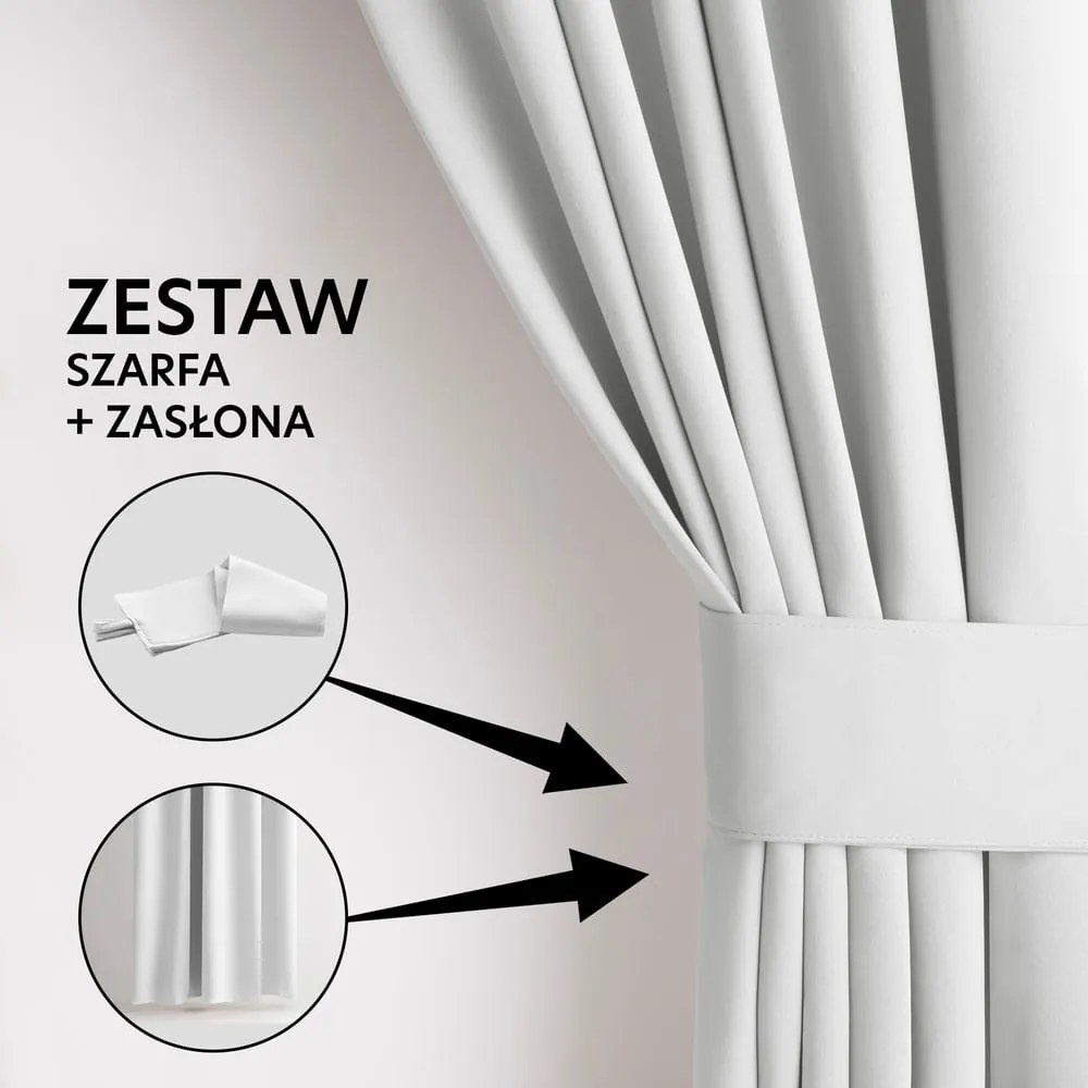 Biała zaciemniająca zasłona termiczna 140x270 cm Pleat – Restilo