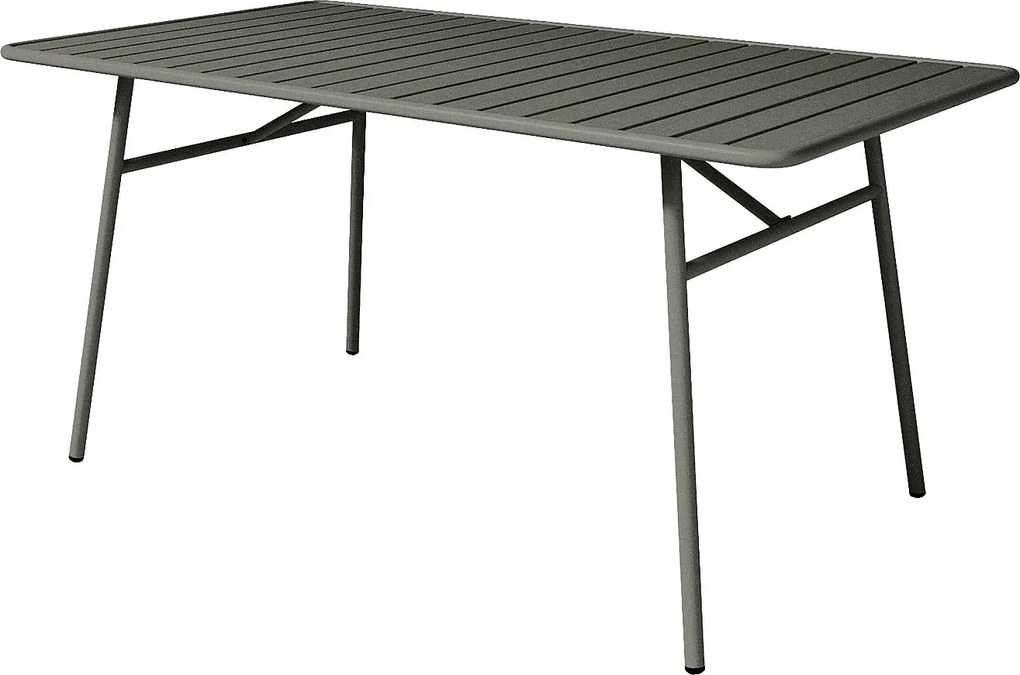 Stół ogrodowy metalowy - dł. 160 cm - Ciemnoszary - MIRMANDE