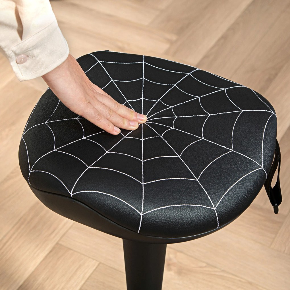 Vinsetto Stołek biurowy z funkcją obrotową, ergonomiczny stołek, regulowana wysokość 65,5-83,5 cm, 120° odchylany, czarny | Aosom PL