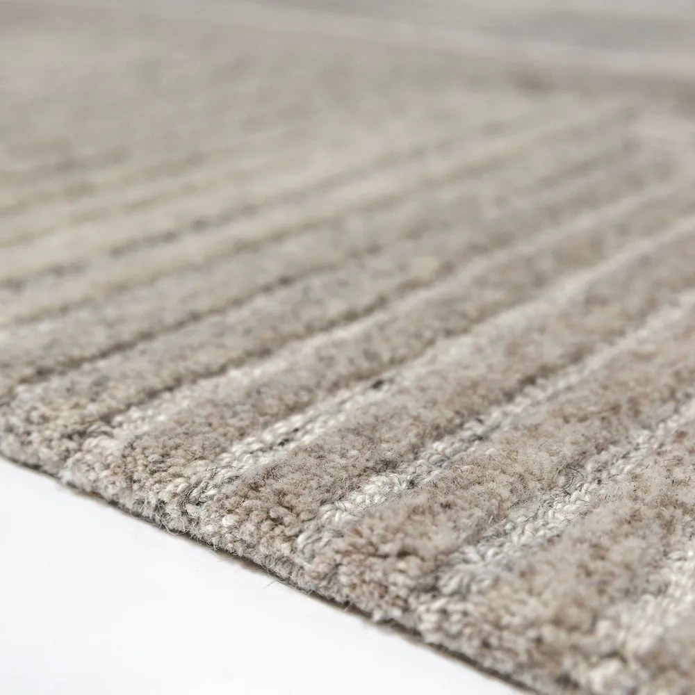 Szarobeżowy wełniany dywan tkany ręcznie 160x230 cm Lira – Flair Rugs