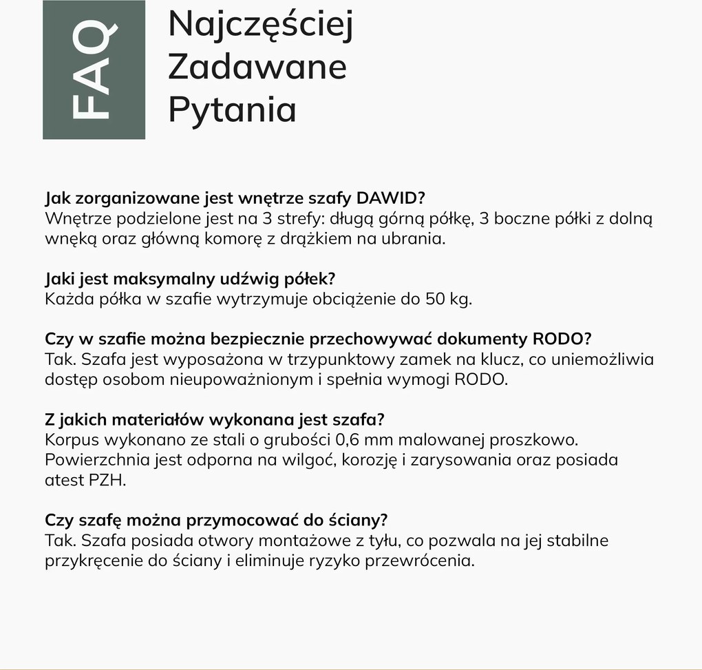 Szafa gospodarcza zamykana szara DAWID 900 x 1850 x 450 mm