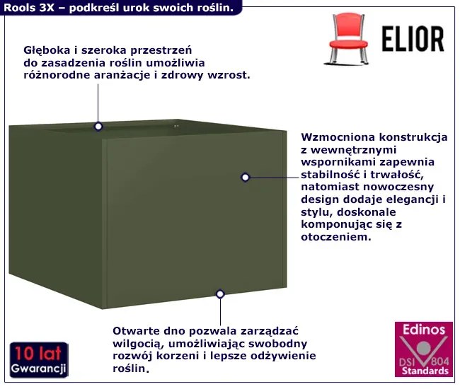 Oliwkowa donica ogrodowa w nowoczesnym stylu S4-S27