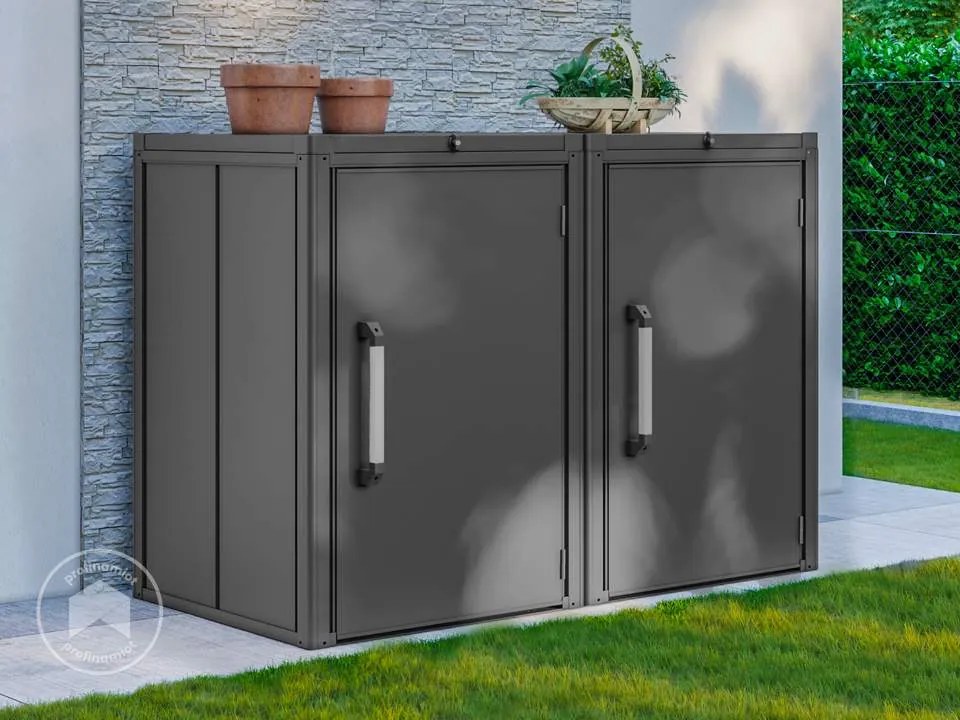 PRIMEYARD 168 x 84 cm Zabudowa koszy na śmieci, antracyt - (GFPV01102)