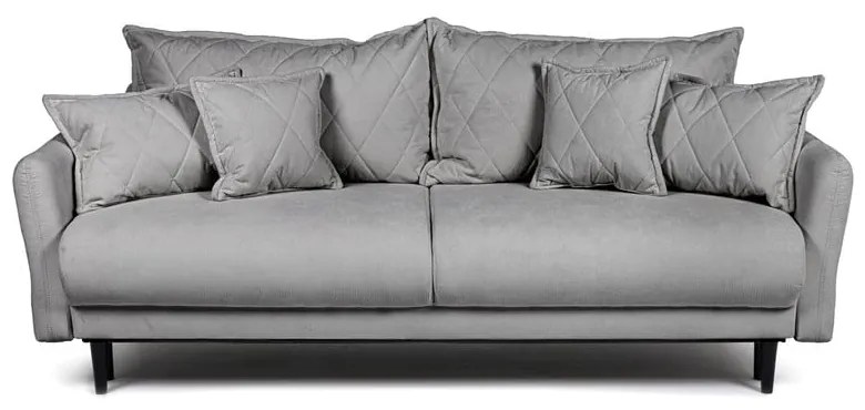 Szara sztruksowa rozkładana/ze schowkiem sofa 215 cm Bjork – Bonami Selection