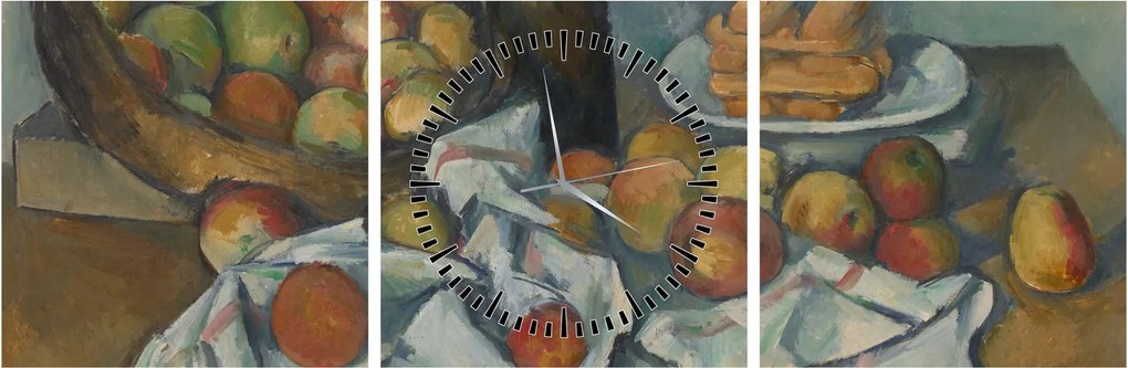Obraz - Paul Cezanne, The Basket of Apples, reprodukcje (z zegarem) (90x30 cm)