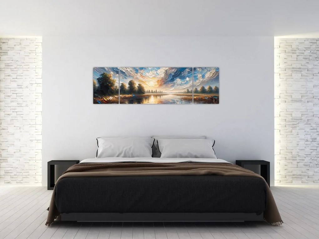Obraz - Obraz słońca nad wodą (170x50 cm)