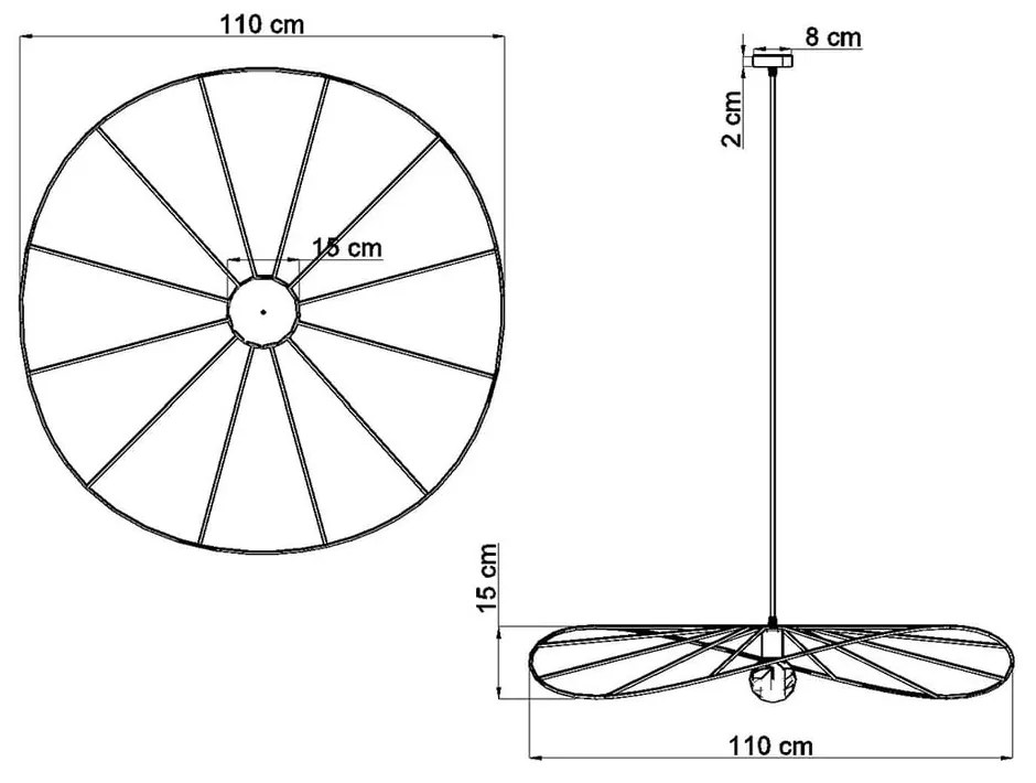 Czarna lampa wisząca ø 110 cm Elliot – Sollux