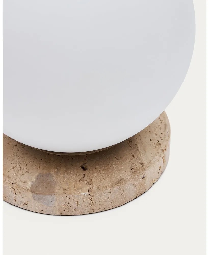 Biała lampa stołowa ze szklanym kloszem (wys. 22 cm) Malachi – Kave Home