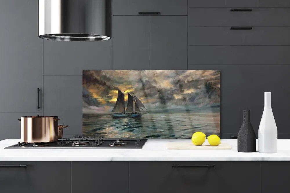 Panel Kuchenny Żaglówka O Zachodzie Słońca