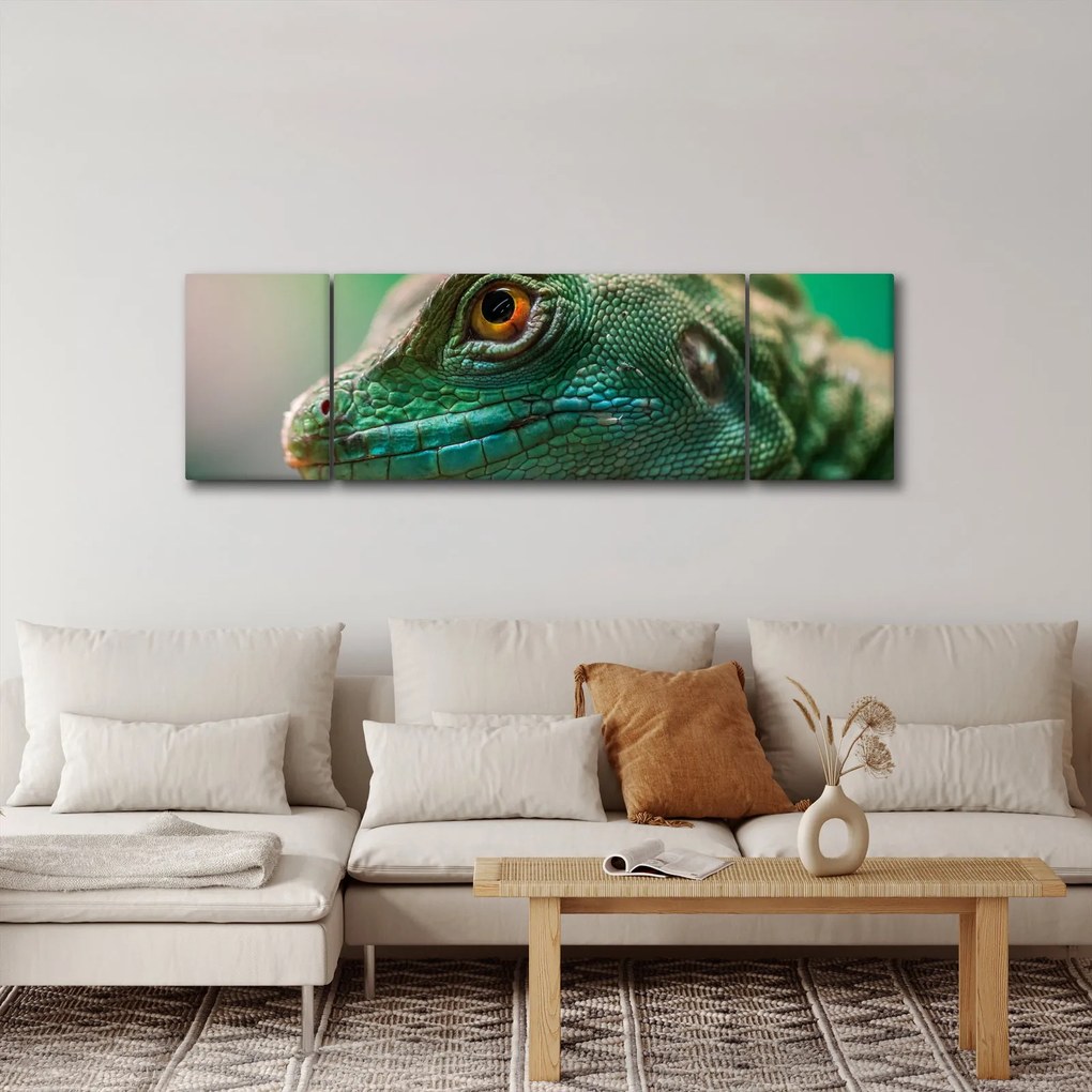 Szczegółowy obraz jaszczurki (170x50 cm)