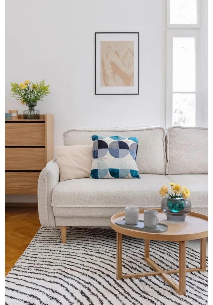 Szara rozkładana sofa z materiału bouclé 215 cm Patti – Bonami Selection