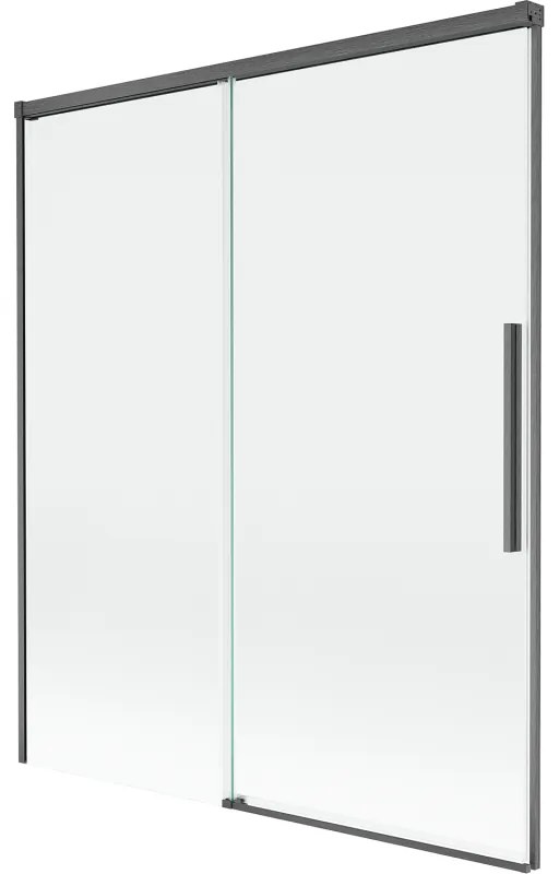 Mexen Rox parawan nawannowy 2-skrzydłowy rozsuwany 140 x 150 cm, transparent, gun gray szczotkowany - 8C9-140-001-66-00