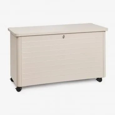 Skrzynia Do Przechowywania Ogrodowa Ze Stali Forzan Kremowa Tapioca & 500 L - Sklum