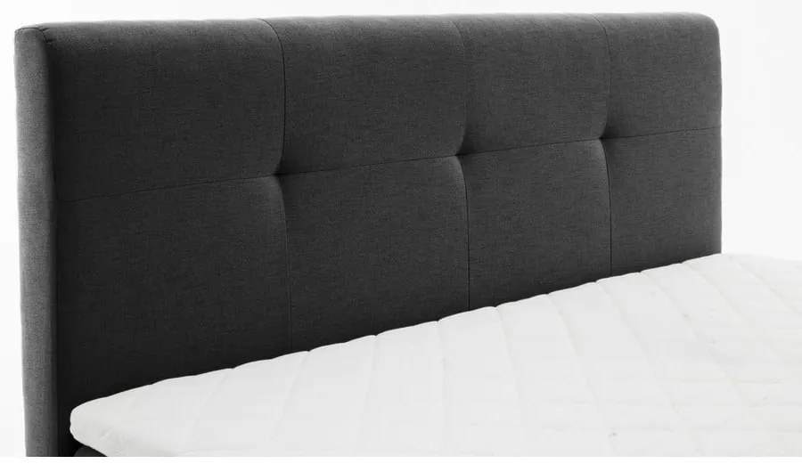 Antracytowe łóżko boxspring 180x200 cm Stockholm – Meise Möbel