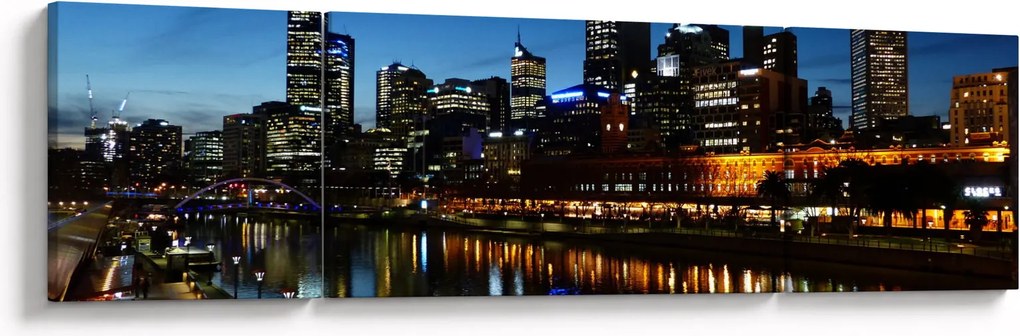 Obraz nocy w Melbourne (170x50 cm)