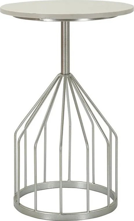 Stolik Kawowy VKH532, Srebrny, 37,5x37,5x58 cm, Kendra Home