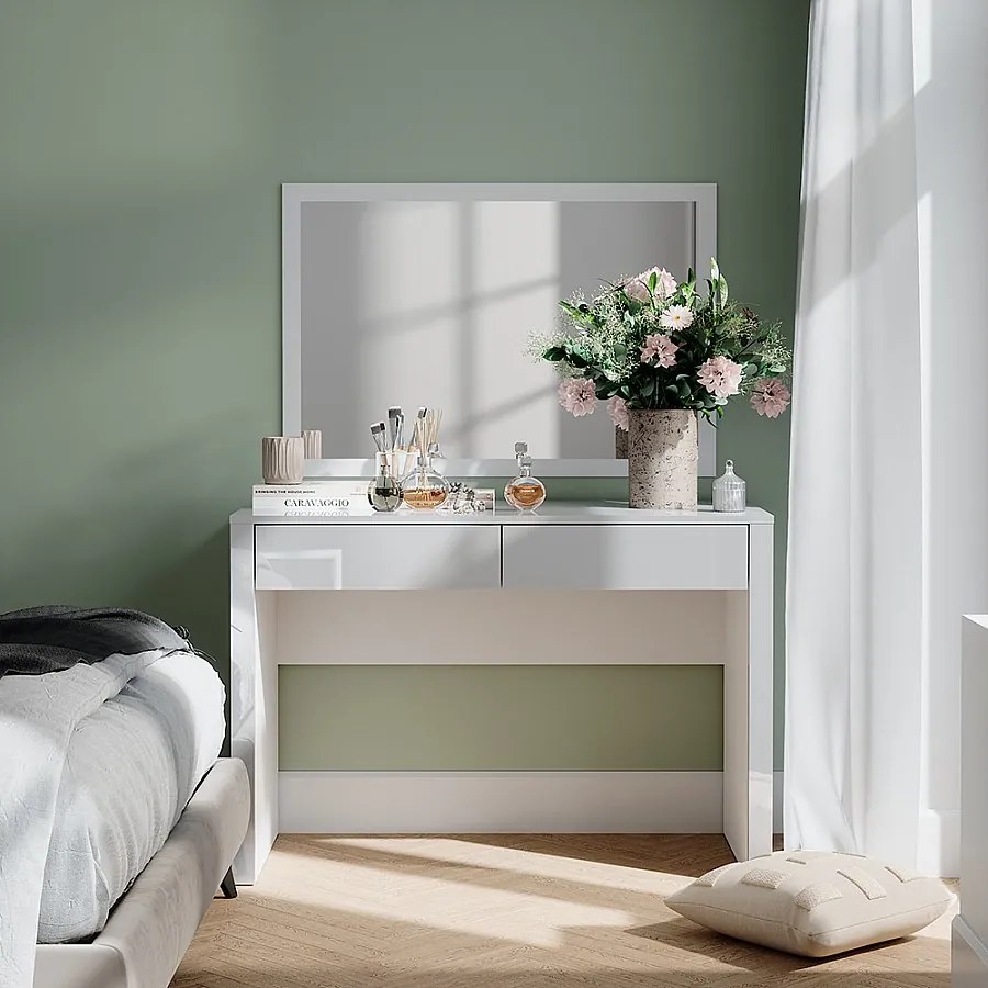 Toaletka biały wysoki połysk/biały 110x50x75.5 annabelle