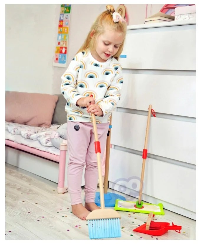 Tooky toy drewniany zestaw do sprzątania dla dzieci 6 el.