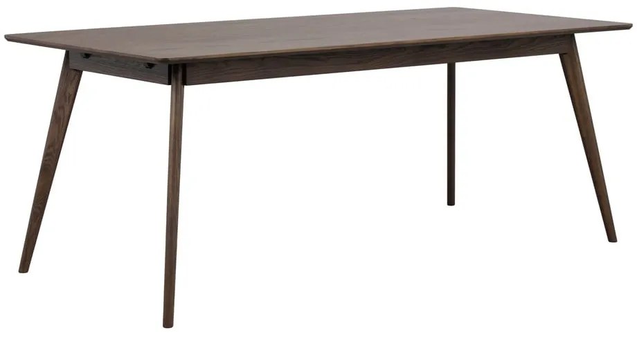 Ciemnobrązowy rozkładany stół w dekorze dębu 90x190 cm Yumi – Rowico