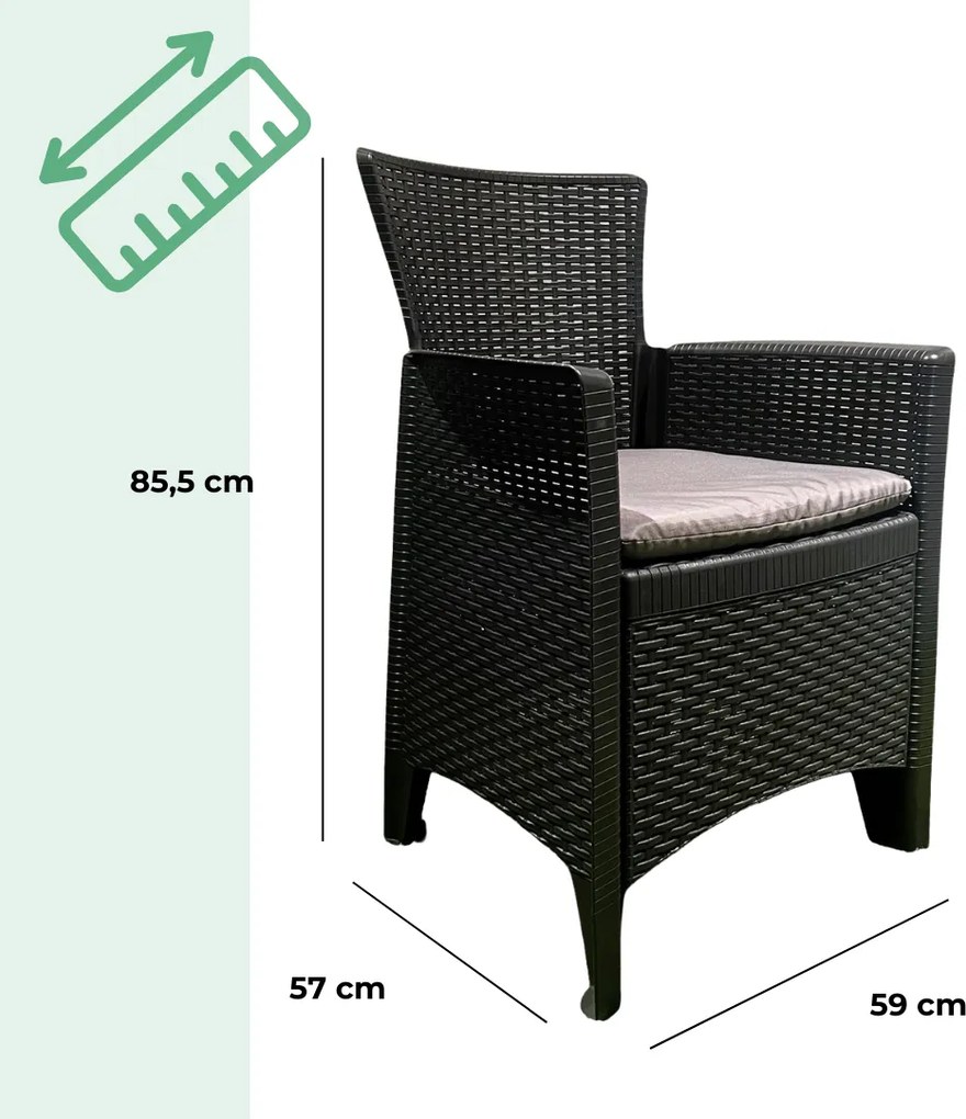 Zestaw ogrodowy FOREST, 3-częściowy, antracytowy I.P.A.E-Progarden