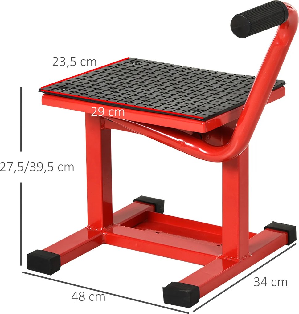 DURHAND Podnośnik motocyklowy nośność 150 kg regulowana wysokość 27,5/39,5 cm do garażu i na zewnątrz