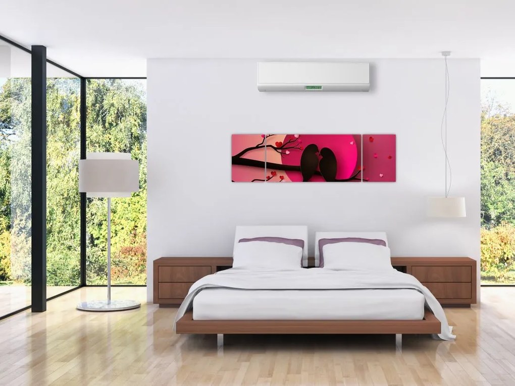 Obraz - Zakochane ptaki (170x50 cm)