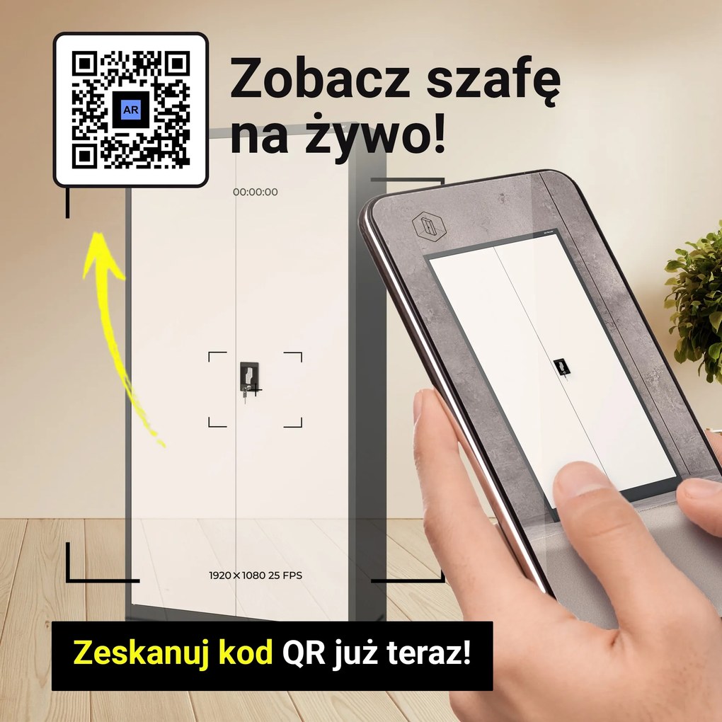 Szafa biurowa na dokumenty z 4 półkami antracytowo-biała, 900x1850x400 mm: JAN