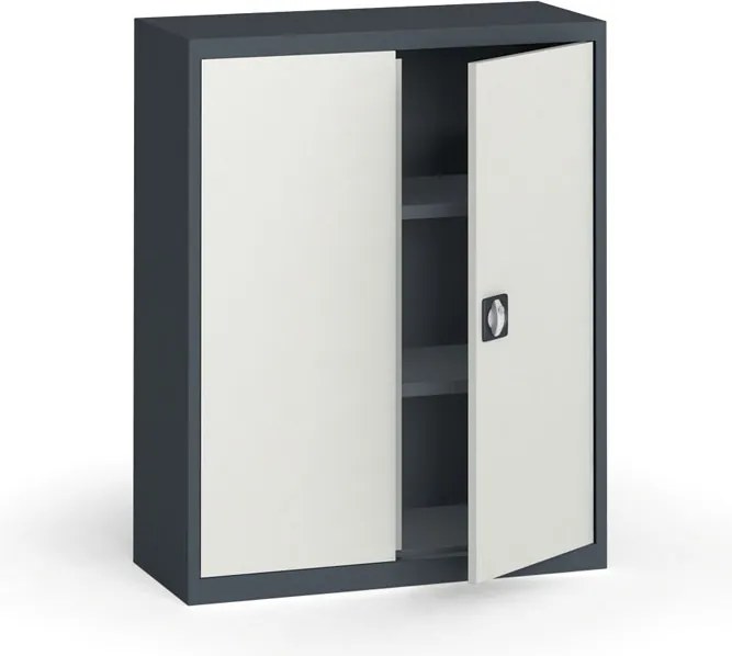 Szafa metalowa, 1150 x 950 x 400 mm, 2 półki, grafitowy/szara