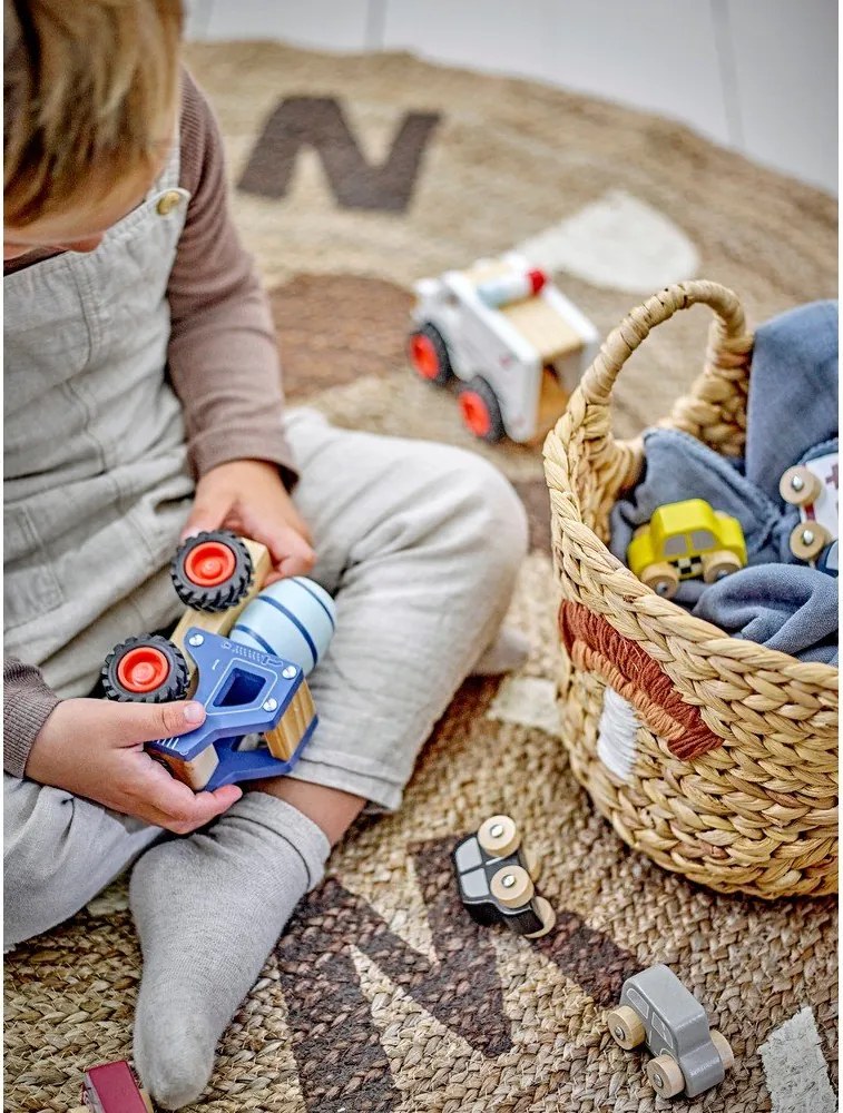 Dziecięce kosze na zabawki z hiacyntu wodnego w naturalnym kolorze 2 szt. ø 32x32 cm Agnes – Bloomingville Mini