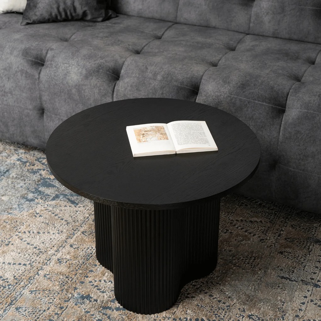 Stolik Kawowy DERIAN 60 cm Czarny Nowoczesny Loft