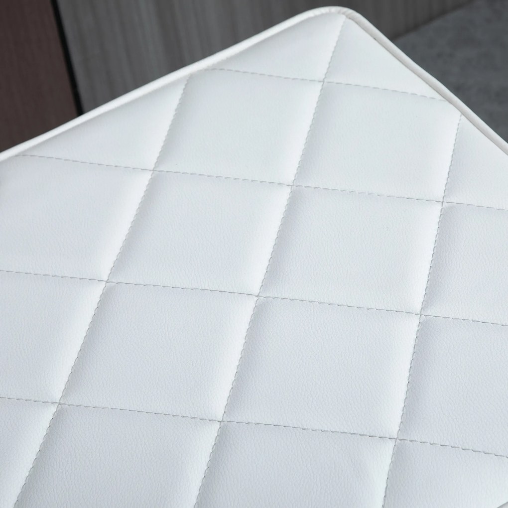 Ławka do sypialni Ławka do łóżka Ławka skrzyniowa imitacja skóry metal biały | Aosom.pl