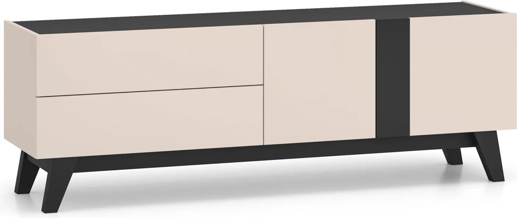 Stolik RTV 160 cm Freshion 05, kaszmir / czarny