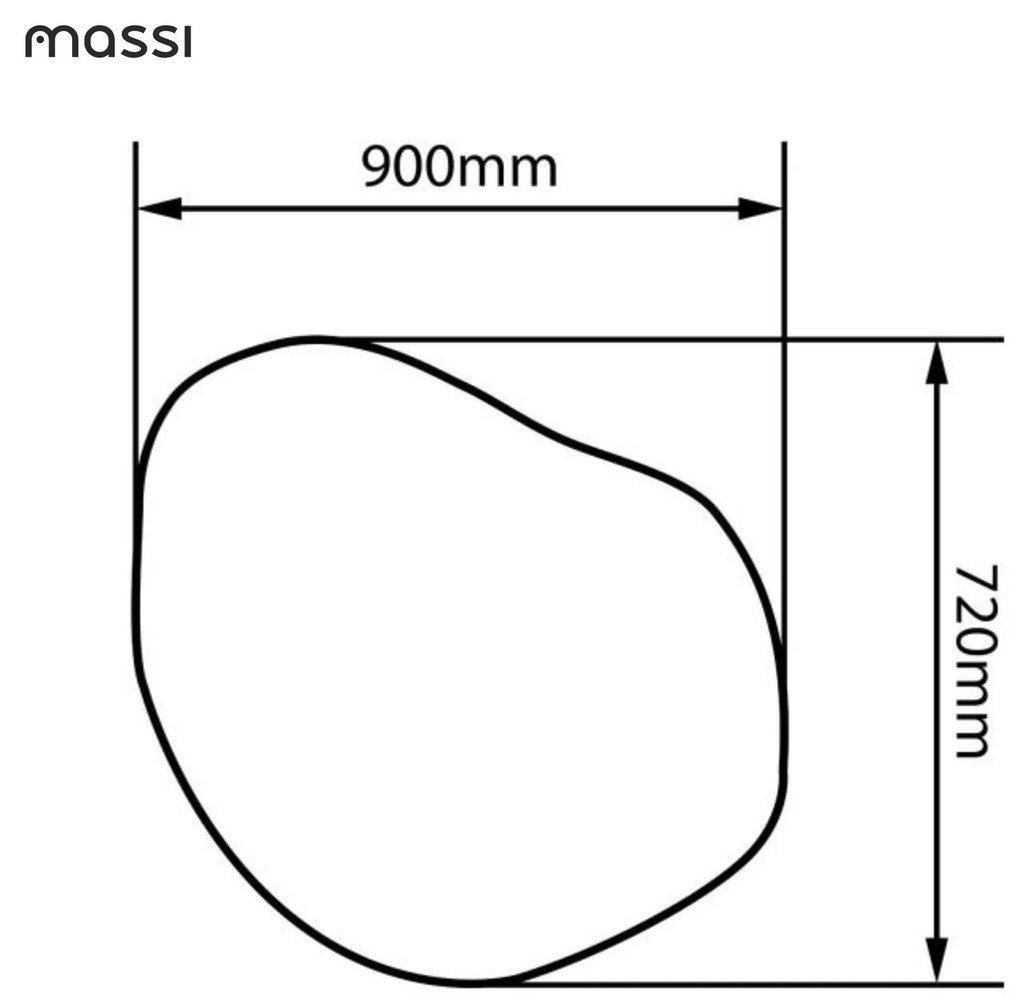Lustro o nieregularnym kształcie oszlifowane podświetlane MERINGO LED | Różne rozmiary | Różne kolory szkła : Kolor tafli szkła - Brąz, Rozmiar - 90 x 72 cm