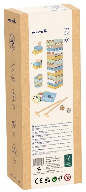 Tooky toy gra zręcznościowa "chwiejąca się wieża" zwierzęta 82 el.