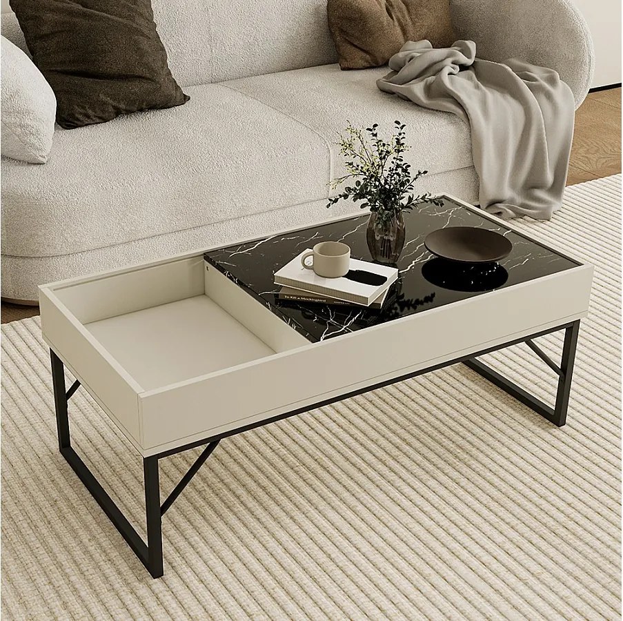 Stolik kawowy kremowy 105x50x40 lunero