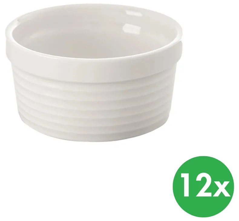 Forma do pieczenia średnica 9 cm, porcelana, biała, 12 szt