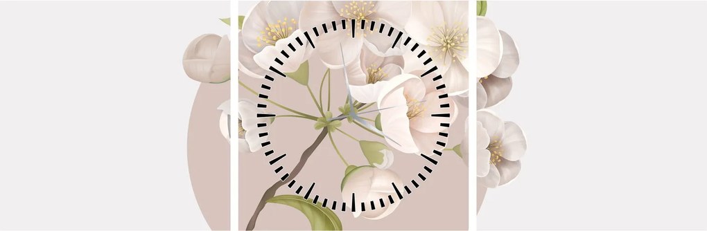 Obraz - Rozkwitaj z wdziękiem N⁰2 (z zegarem) (90x30 cm)