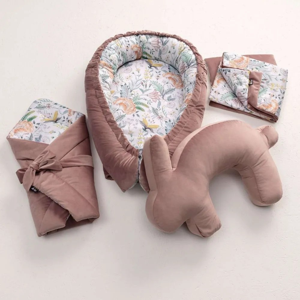 Różowa poduszka do karmienia Velvet Bunny – Yellow Tipi