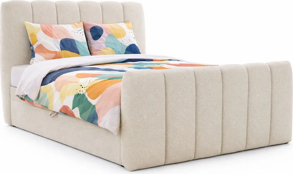 Beżowe tapicerowane łóżko chmurka H8-E12