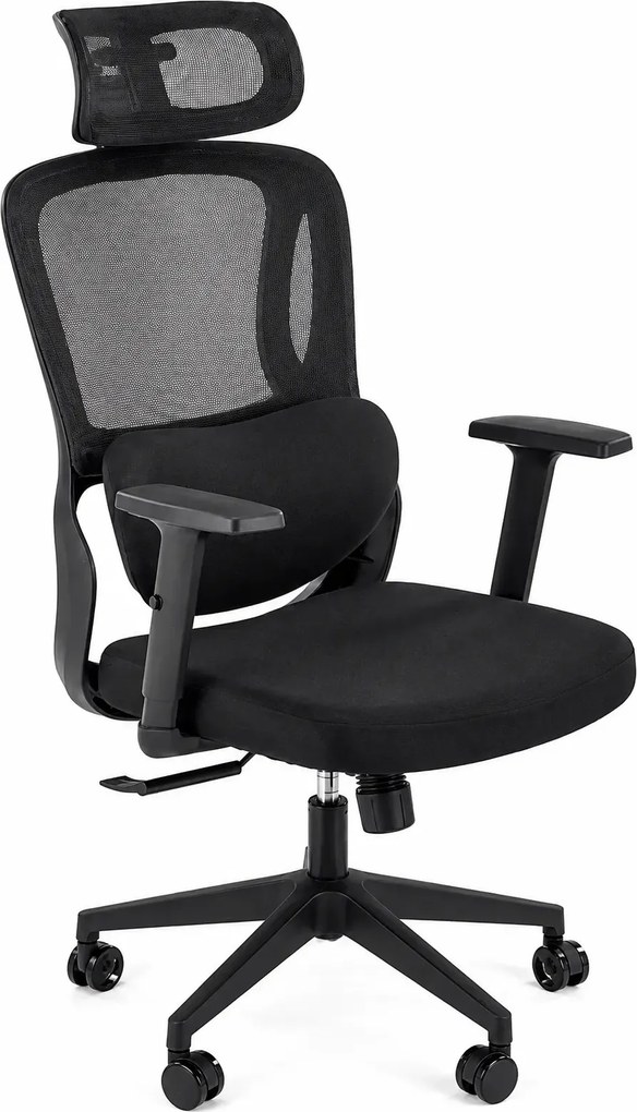 Czarny ergonomiczny fotel obrotowy z regulacją E8-E32