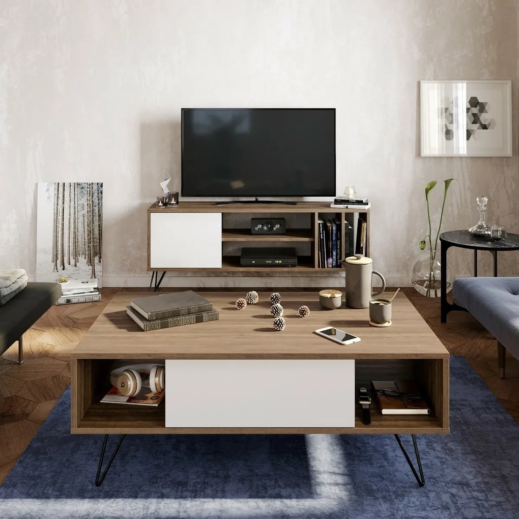 Stolik konferencyjny Mistico White and Walnut