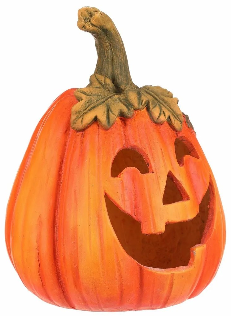 Jesienne dekoracje LED Migająca dynia z twarzą, 21 x 21 x 29 cm, ceramika